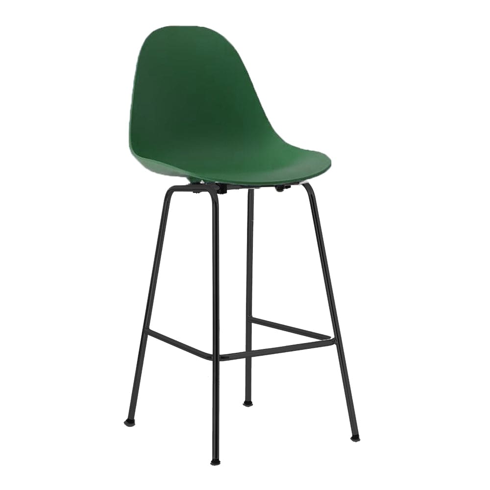Ta de TOOU Design, tabouret de comptoir d'intérieur avec une assise de 26", base noir, assise verte foncé