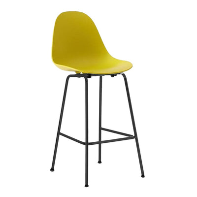 Ta de TOOU Design, tabouret de comptoir d'intérieur avec une assise de 26", base noir, assise moutarde