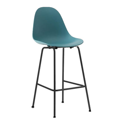 Ta de TOOU Design, tabouret de comptoir d'intérieur avec une assise de 26", base noir, assise bleu océan