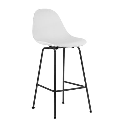 Ta de TOOU Design, tabouret de comptoir d'intérieur avec une assise de 26", base noir, assise blanche