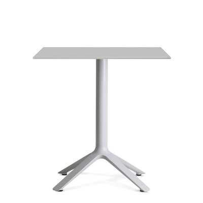 TOOU EEX, table à manger carrée, plateau en polypropylène et base en métal, gris