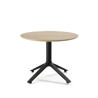 TOOU EEX, table d'appoint, plateau rond, en bois naturel, base noire