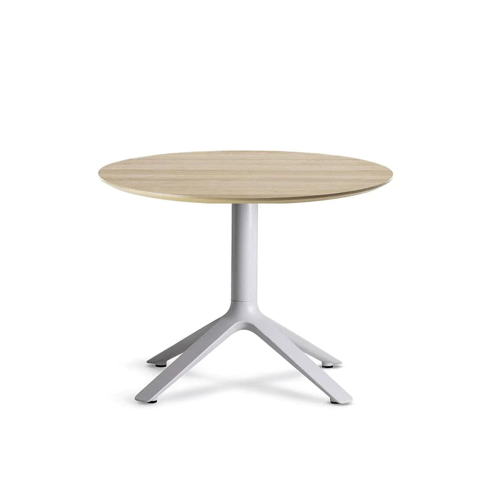TOOU EEX, table d'appoint, plateau rond, en bois naturel, base gris clair
