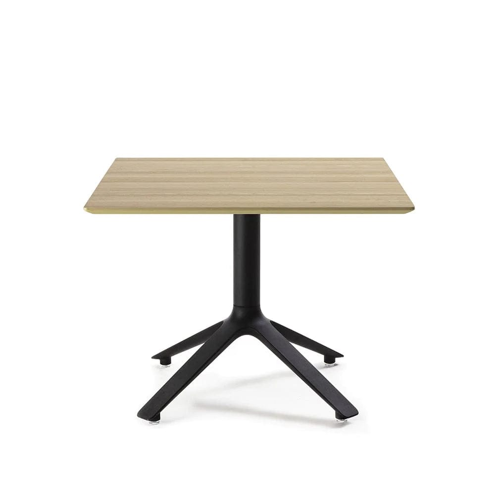 TOOU EEX, table d'appoint, plateau carré, en bois naturel, base noire