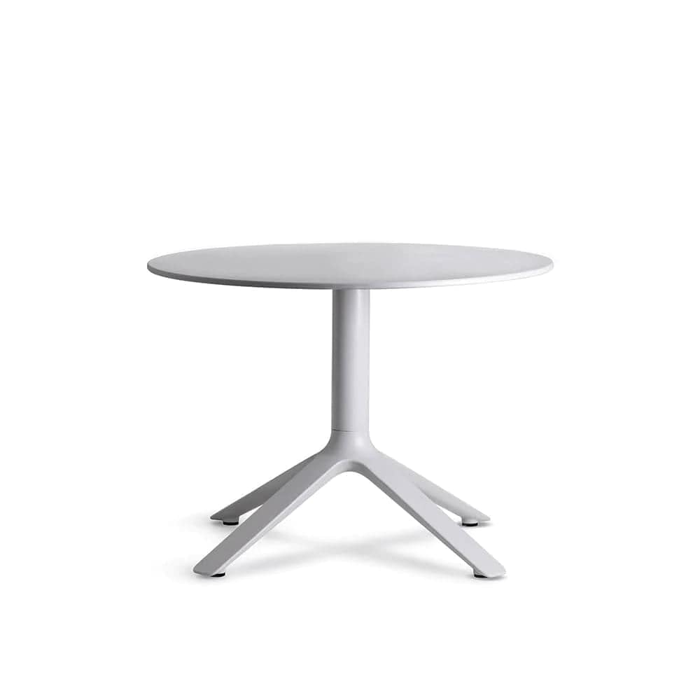 TOOU EEX, table d'appoint ronde pour l'intérieur et l'extérieur, en métal et polypropylène, gris clair