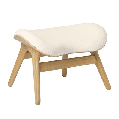 Umage A Conversation Piece, ottoman pour accompagner le fauteuil, en bois et polyester,  blanc teddy, chêne
