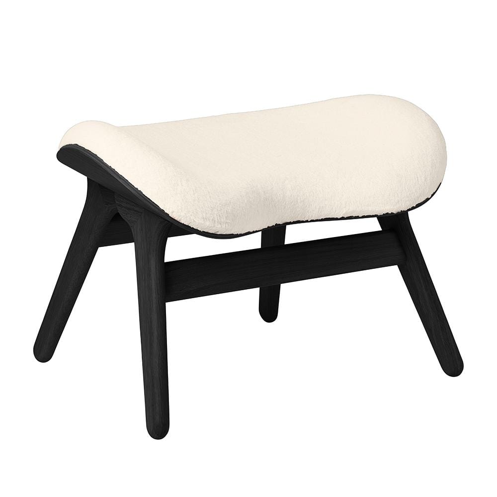 Umage A Conversation Piece, ottoman pour accompagner le fauteuil, en bois et polyester,  blanc teddy, chêne noir