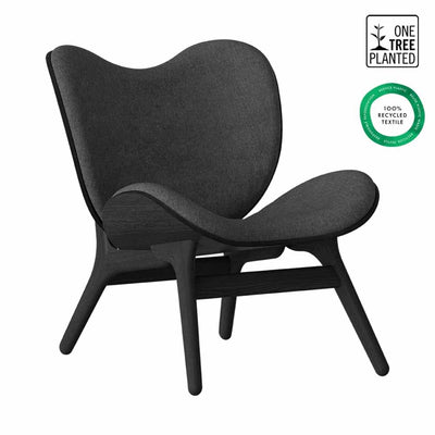 Umage A Conversation Piece Low, fauteuil confortable avec dossier bas, en bois et tissu, chêne noir, ombre 