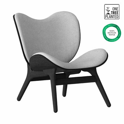 Umage A Conversation Piece Low, fauteuil confortable avec dossier bas, en bois et tissu, chêne noir, sterling
