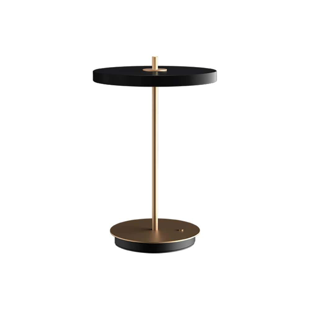Umage Asteria, lampe de table LED ronde, en acier et acrylique, noir