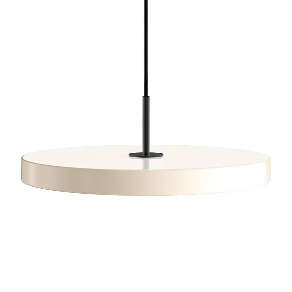 Umage Asteria, lampe suspendue LED ronde, en acier et acrylique, perle, noir