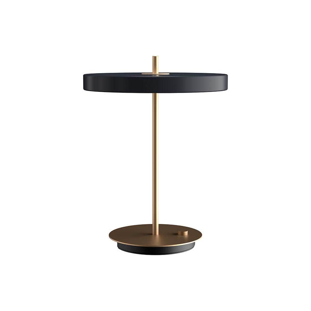 Umage Asteria, lampe de table LED ronde, en acier et acrylique,  gris anthracite