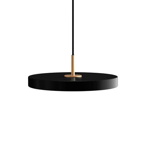 Umage Asteria mini, lampe suspendue LED ronde, en acier et acrylique,  noir, laiton