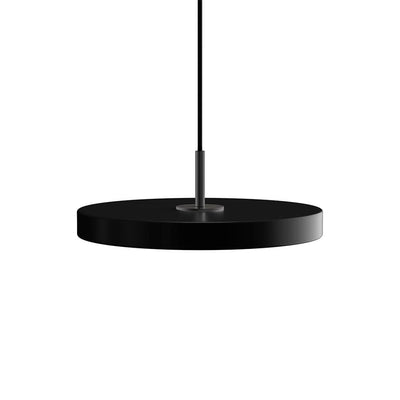 Umage Asteria mini, lampe suspendue LED ronde, en acier et acrylique,  noir, noir