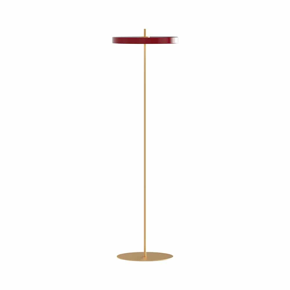 Umage Asteria, lampe sur pied LED ronde, en acier et acrylique,  rouge rubis