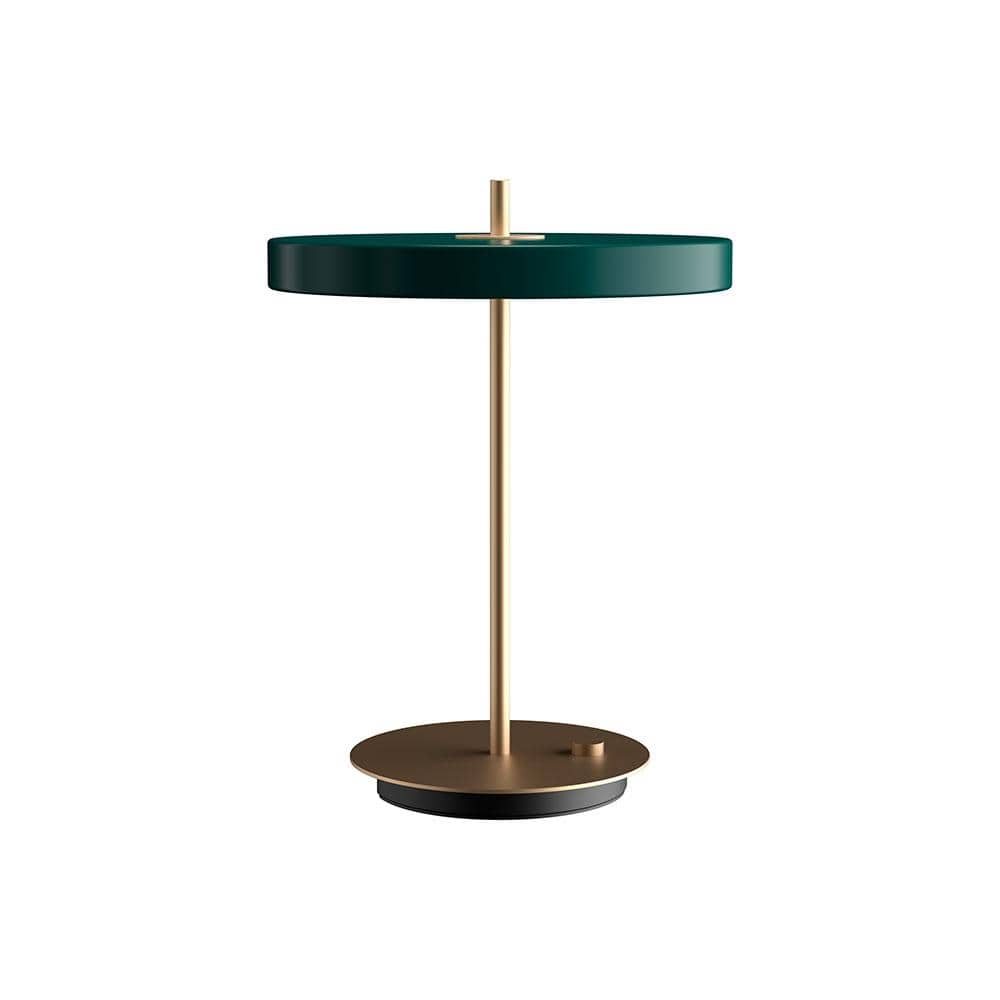 Umage Asteria, lampe de table LED ronde, en acier et acrylique,  vert forêt