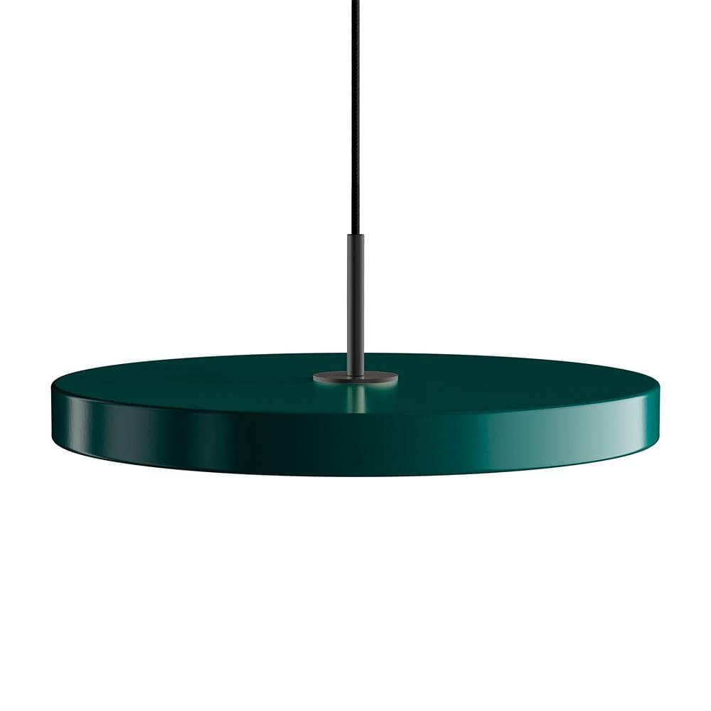Umage Asteria, lampe suspendue LED ronde, en acier et acrylique,  vert forêt, noir