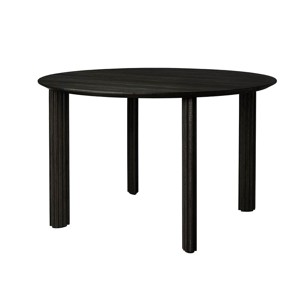 Umage Comfort Circle, table de salle à manger pour 4 personnes, en bois, empattement ondulé, chêne noir