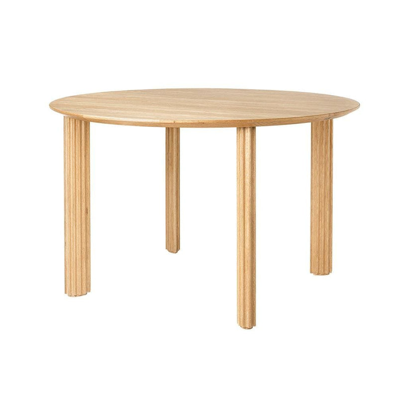 Umage Comfort Circle, table de salle à manger pour 4 personnes, en bois, empattement ondulé, chêne