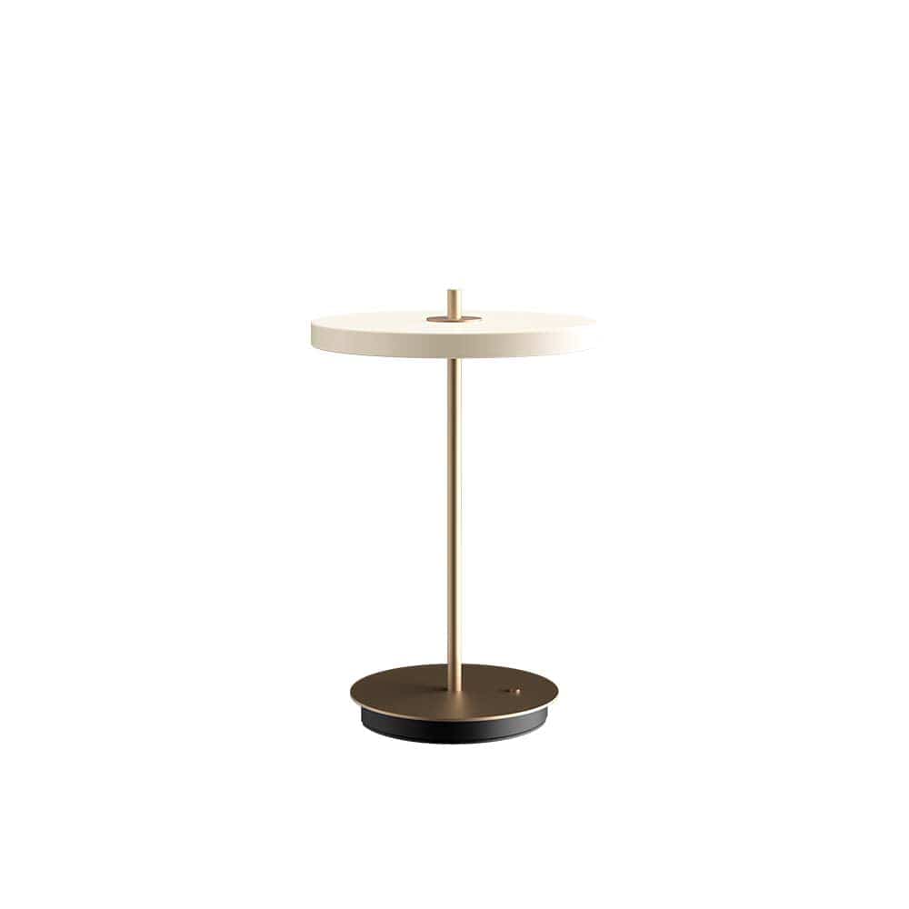 Umage Astertia Move, lampe de table sans fil, en acier, blanc perle