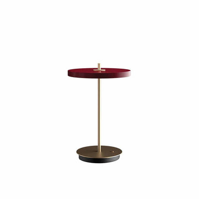 Umage Astertia Move, lampe de table sans fil, en acier, rouge rubis