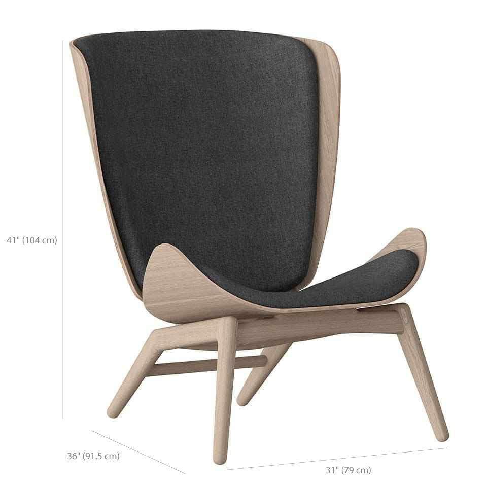Umage The reader, fauteuil avec dossier haut, en bois et polyester, dimensions