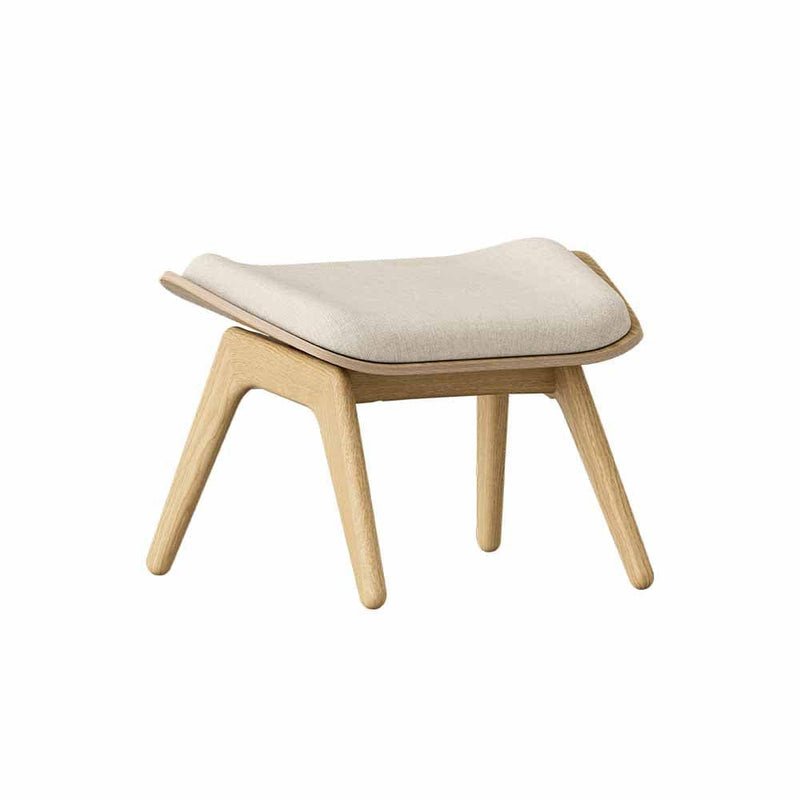 Umage The reader, ottoman pour accompagner le fauteuil, en bois et polyester, sable blanc, chêne