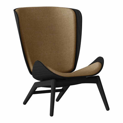 Umage The reader, fauteuil avec dossier haut, en bois et polyester,  sucre brun, chêne noir